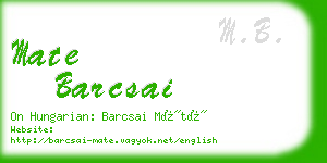 mate barcsai business card